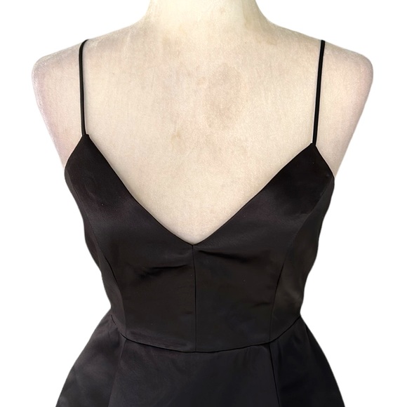 Lovers + Friends x Revolve Young Love Black Satin Fit & Flare Mini Dress - S - Picture 5 of 13